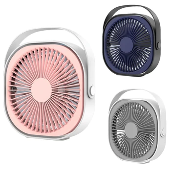 

-Desktop Fan Quiet USB Rechargeable PersonalFan 360 Degree Adjustable 3 Modes Handheld Fan for Home Office