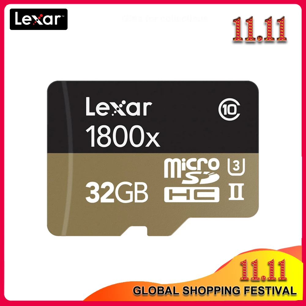 100% оригинальная карта Micro SD Lexar 1800x 32 ГБ 64 максимальная скорость чтения 270 детской