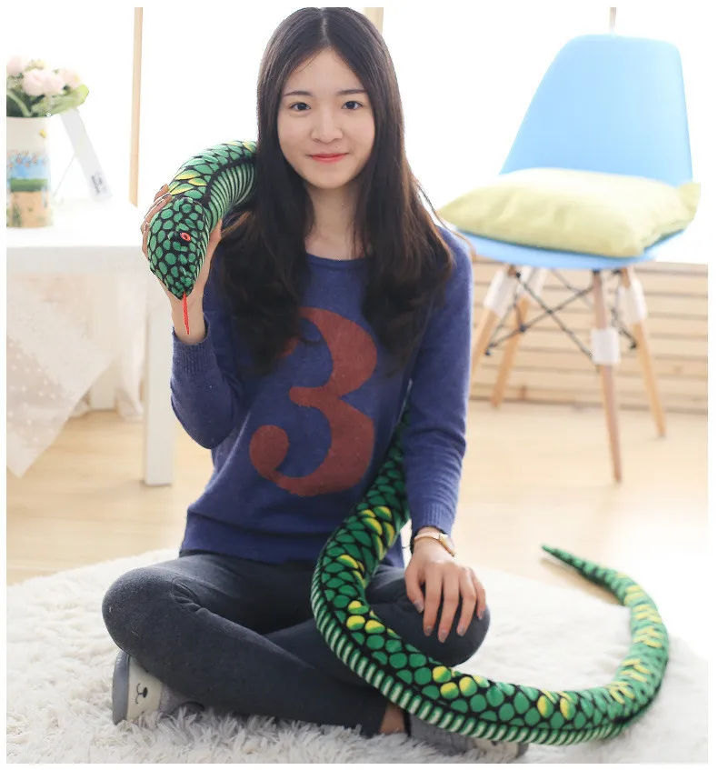 Prank Toys Giant Boa Constrictor Stuffed Animal Soft Snake Plush Toy realistic simulation creative home decorations #D