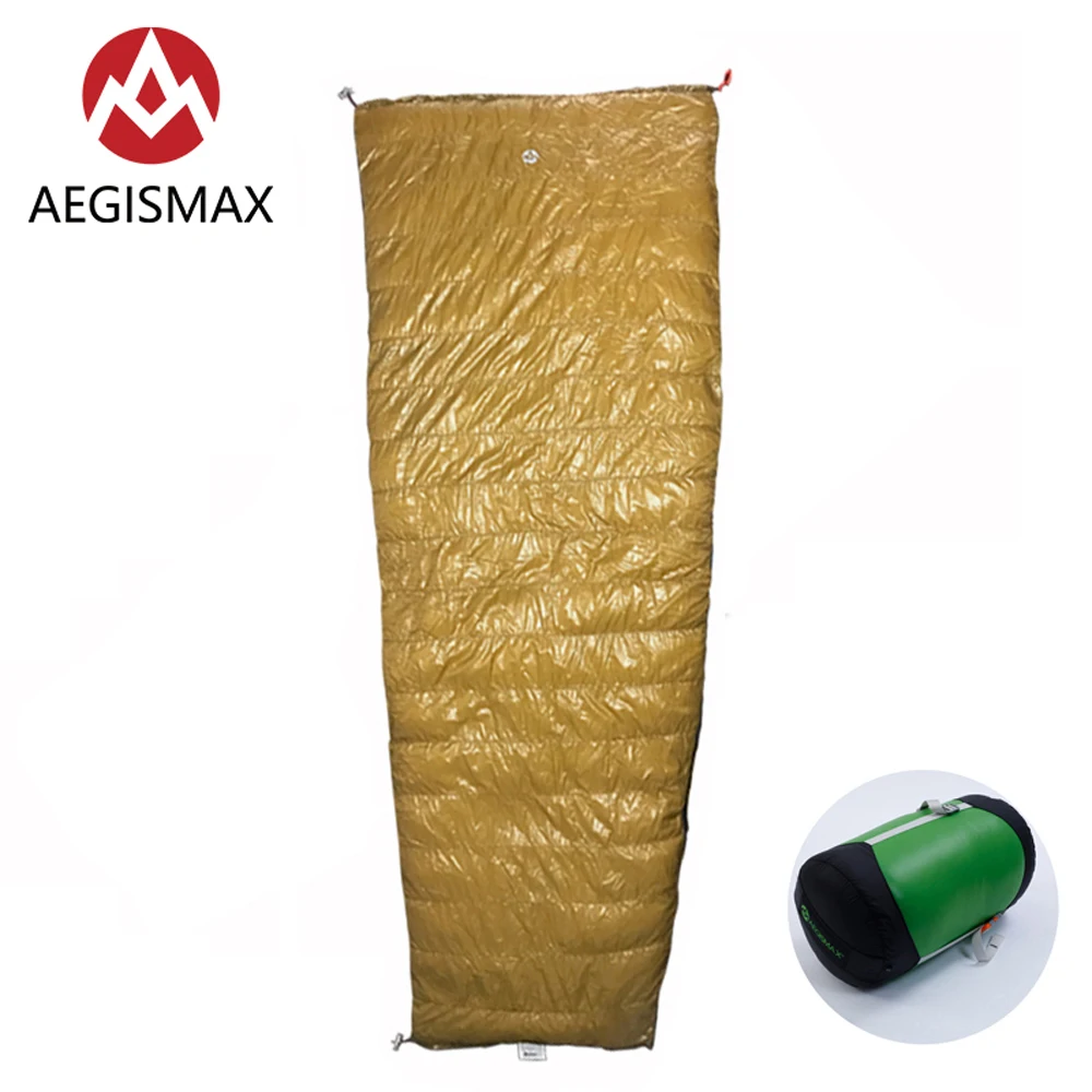 

AEGISMAX 95% Goose Down Sleeping Bags Envelope Type Ultralight Splicable Golden Quilt for Outdoor Camping Hiking Backpacking