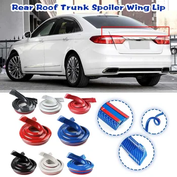 

1.5m 4.9FT Universal Car Styling Carbon Fiber Rubber Rear Spoiler Wing Rear Bumper Trunk Lip Spoilers Auto Decoration