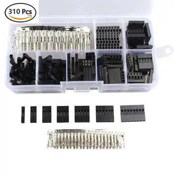 

310 Pcs Dupont Cable Jumper Connector Shell Kit Male Crimping Pin + Female Terminal Spacing Pin Connector With Box