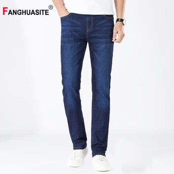 

Men's Jeans High Quality Elasticity Breathable Comfortable Solid Color Full Length Pants 2020 Slim Casual Straight Pants CC8150