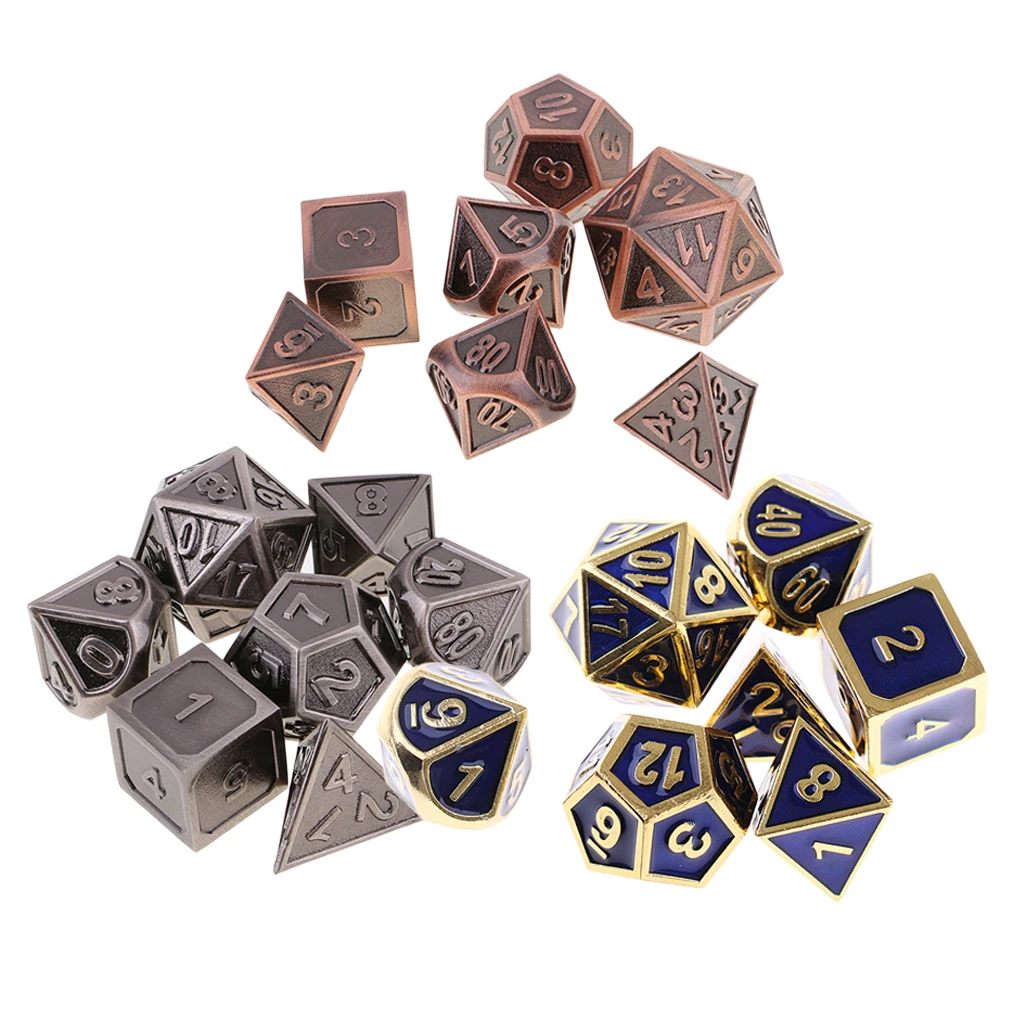 Кубики из сплава D4 D6 D8 D10 D12 D20 многогранные TRPG для настольных игр D& D MTG