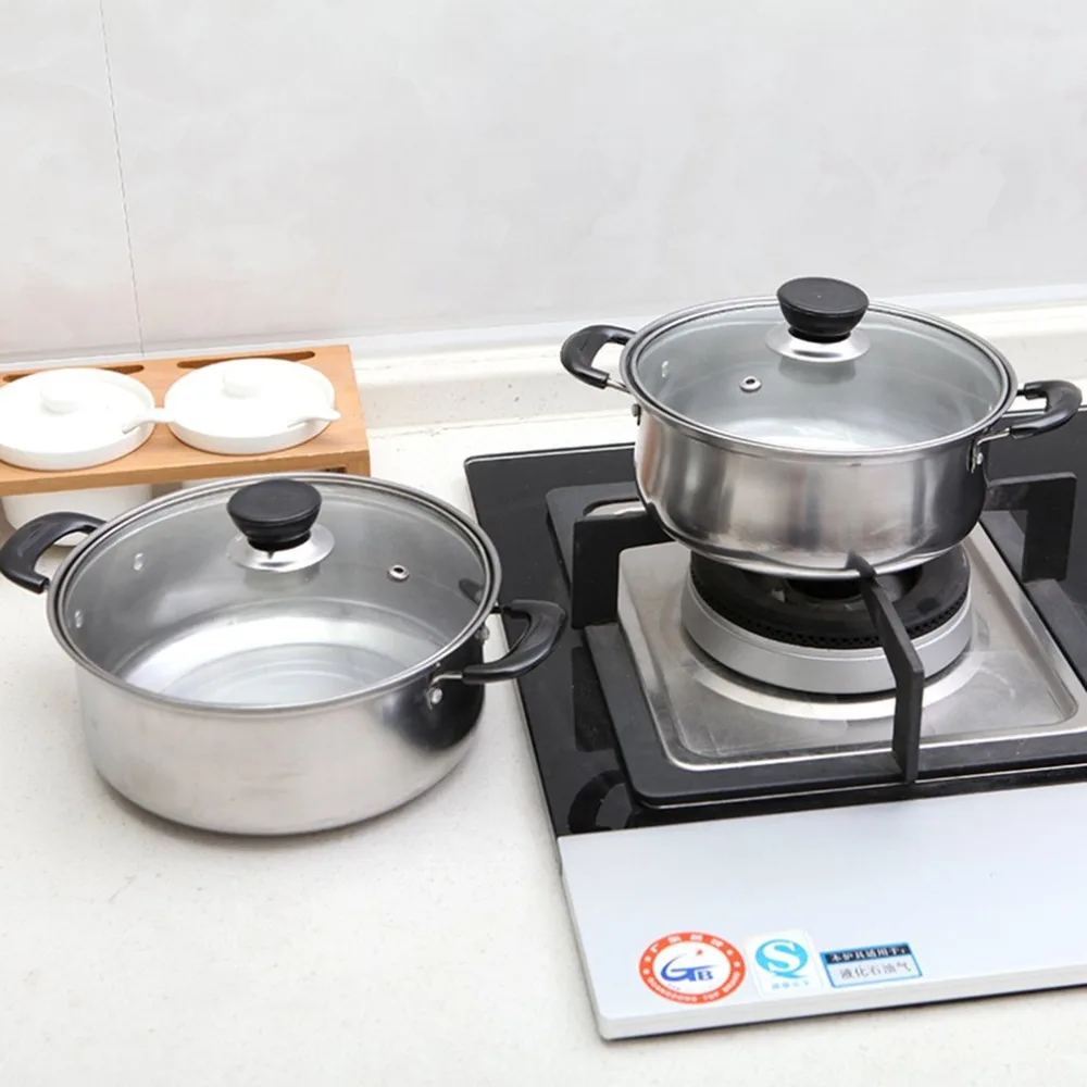 

Hot Pot Stainless Steel Pot 18/20cm Single/Double Layer With Ears Steamer Cookware Home Kitchen Soup Stock Pot Cooking Tools
