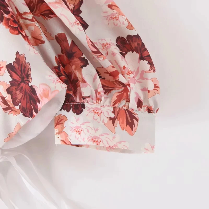 Увядшая Мода блоггер Осень цветочный принт сзади повязки blusas mujer de moda кимоно рубашка для женщин женские Топы И Футболки