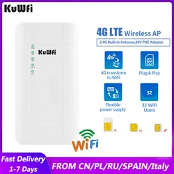 Kuwfi 4g roteador wifi sim cartão 150mbps cat4 roteador hotspot embutido 4g 5dbi antena com rj45 wan lan suporte 32 usuários de voz