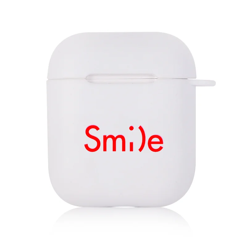 I301800 Чехол для зарядки наушников s для Apple Airpods 1 2 Bluetooth, беспроводной чехол для наушников, белый матовый чехол с буквами Air pods 2, чехол - Цвет: I301800