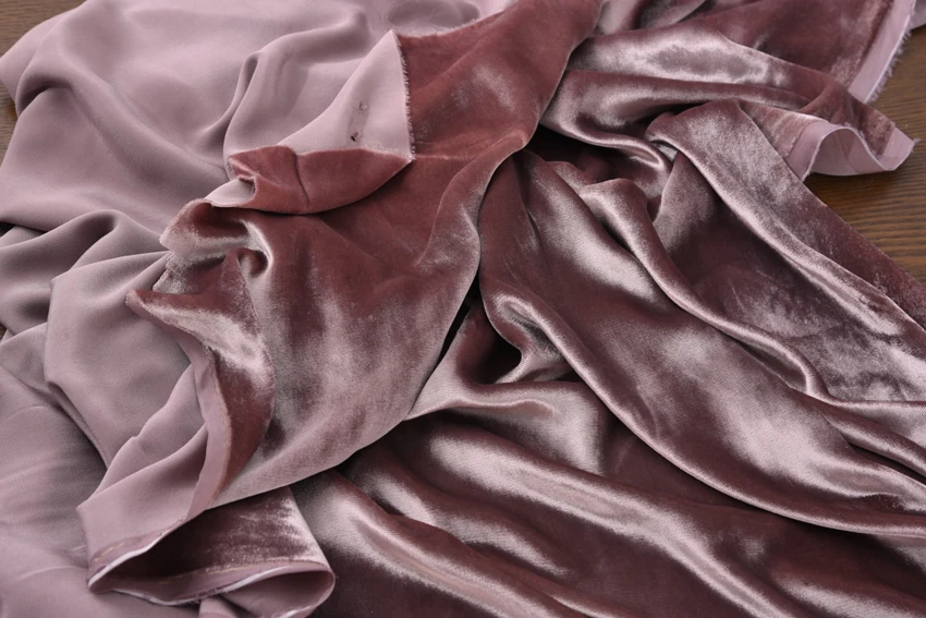 Camel-colored шелковистый Бархат шелковистый бархат Весна и Осень Бархатная ткань 1,14 м