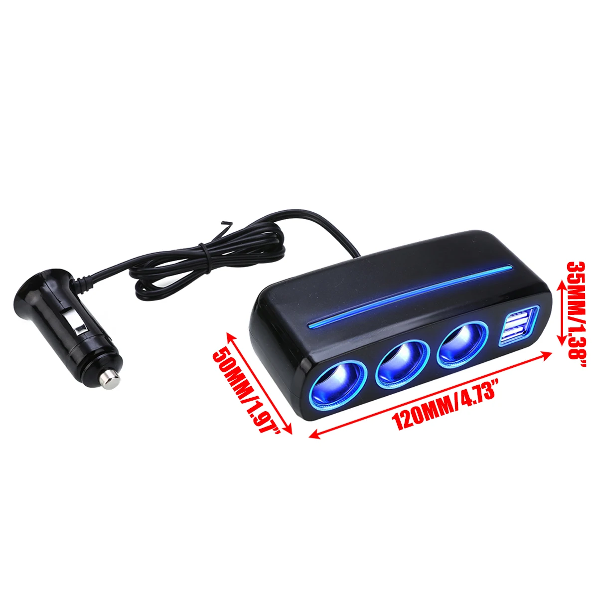 Универсальное автомобильное двухпортовое умное USB зарядное устройство для мобильного телефона huawei mate 12 V-24 V 3 прикуривателя Автомобильное зарядное устройство