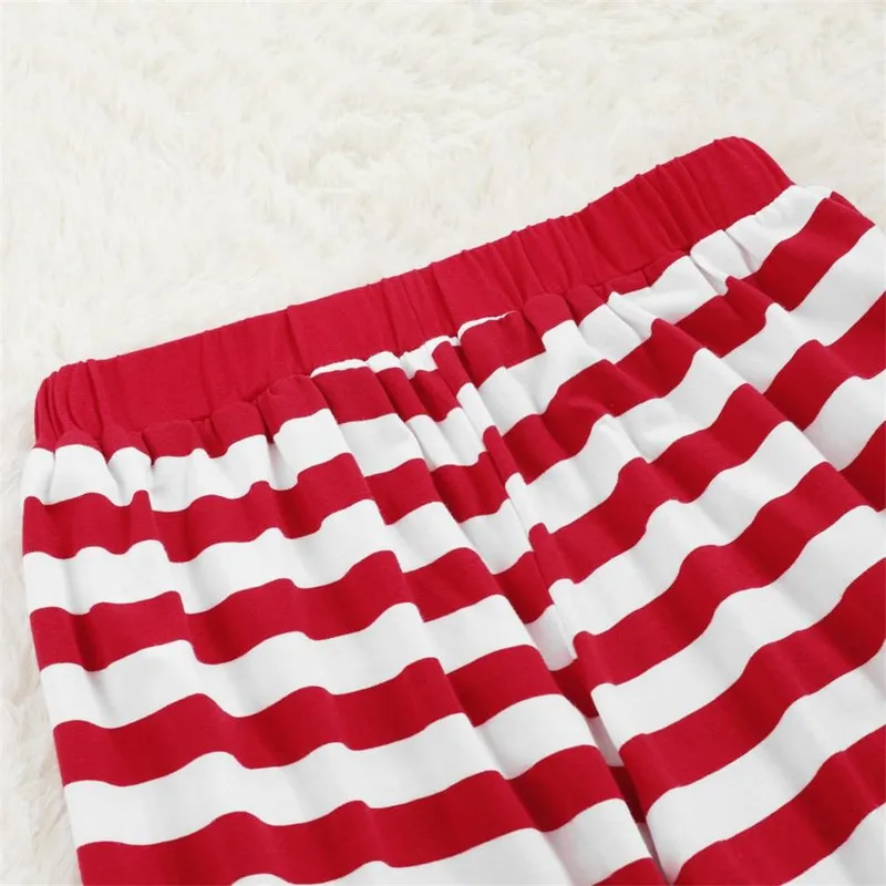 Family Christmas Matching Pajamas Clothes set Striped Adult Women Kids Baby Sleepwear Nightwear Pajamas Rompers Newborn