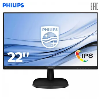 

LCD Monitors PHILIPS 223V7QHSB (0001) PC peripherals computer game monitor FHD MVA 21.5'' 1920х1080(FHD) IPS 250cd m2 H178° V178° 10М:1 5ms