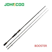 JOHNCOO BOOSTER 2.1m 2.4m Carbon Baitcasting Rod MML Power  Ex-fast Action Spinning Rod 2 Tips KR-SiC Ring Casting Fishing Rod