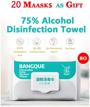 

Wet Wipes for Hands, 75% Alcohol Soft Wet Wipes for Family, Cleaning Supplies,Alcohol Disinfection Towel, 80Count