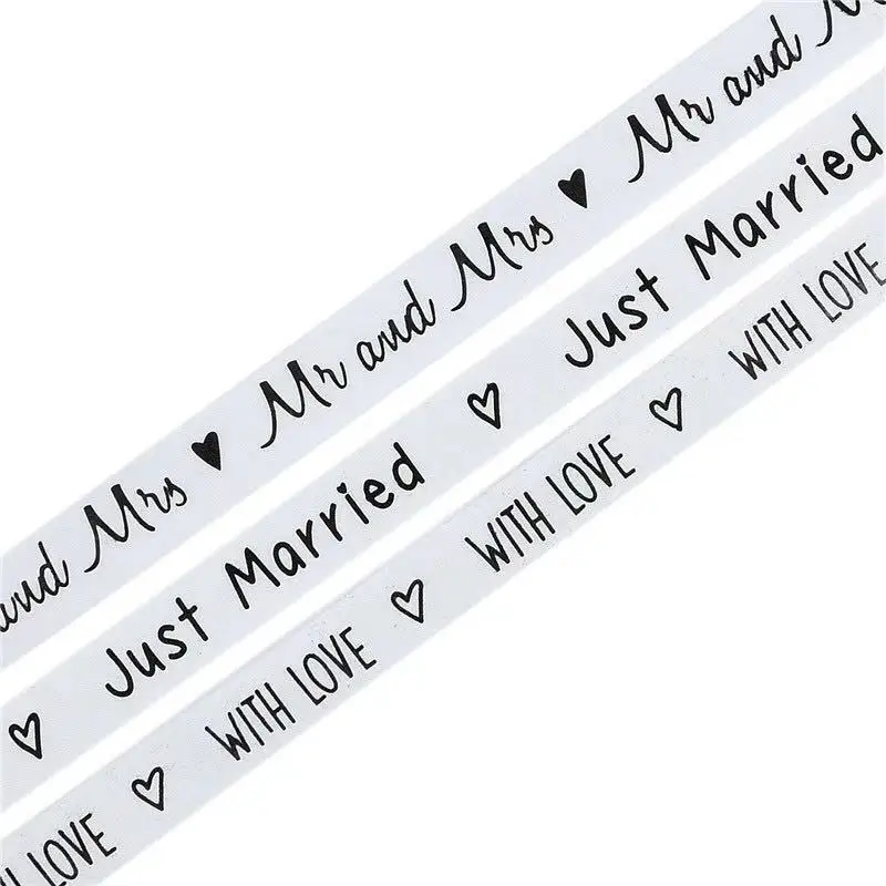 1.5cm 10m/roll white three design wedding decoration ribbon dressing and flower package ribbon valentine's day gift packing