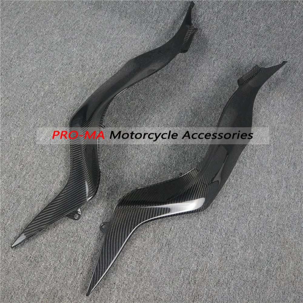 

motorcycle Tank Side Panels in Carbon Fiber For Kawasaki ZX6R ZX-6R 2019+ Twill glossy weave