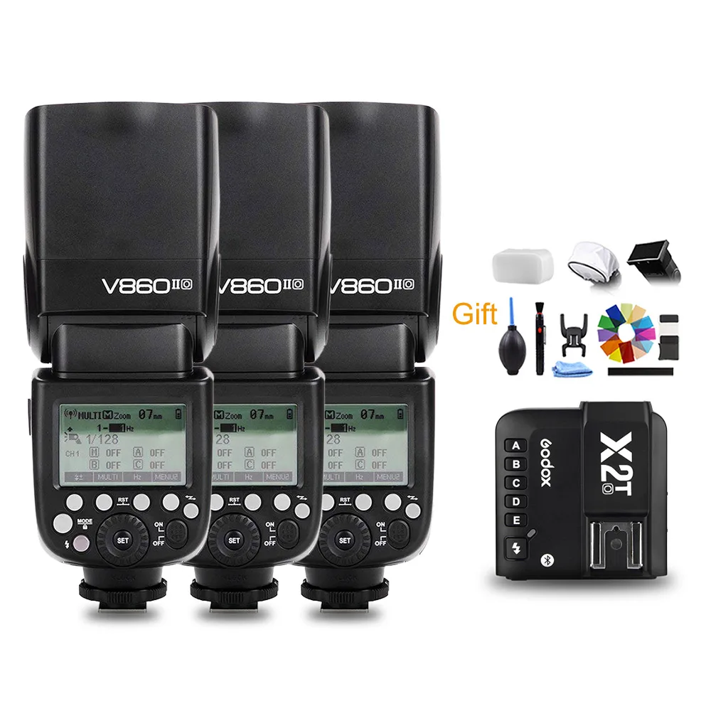 Kits 3 Godox V860II V860II-O ttl HSS литий-ионная батарея Speedlite вспышка с X2T-O триггером передатчик для Olympus Panasonic Lumix - Цвет: Kits 3