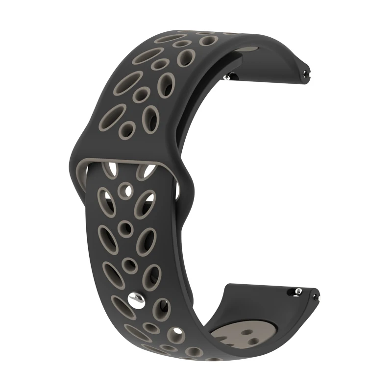 BOORUI Amazfit Bip ремешок для часов 20 мм для Xiaomi Huami Amazfit Bip силиконовый мягкий браслет correa Amazfit Bip Замена - Цвет: Black with gray