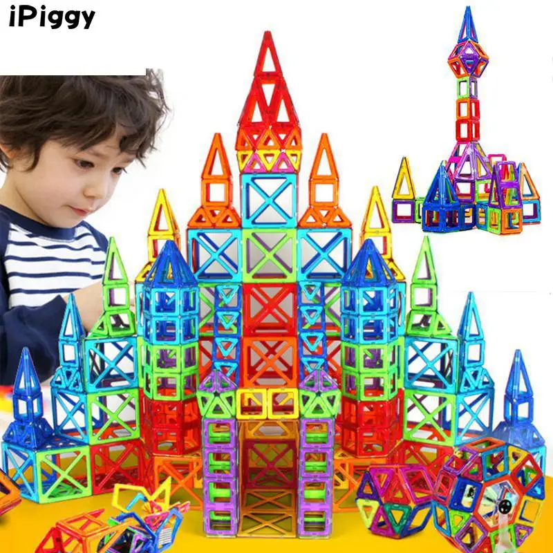 

New Building Toy Plastic Magnetic Blocks Educational Toy;164pcs Mini Magnetic Designer Construction Set Model &amp For Kids Gift