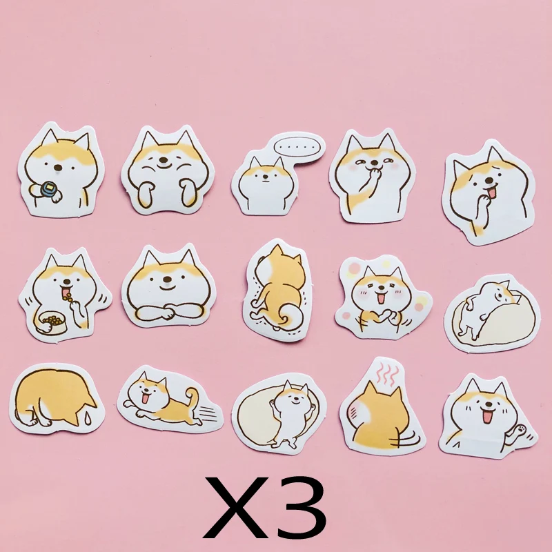 45 шт./кор. Kawaii Косплей Shiba «Лисья Секретная служба»(Inu собака DIY декоративные наклейки для телефона для бутылок украшения