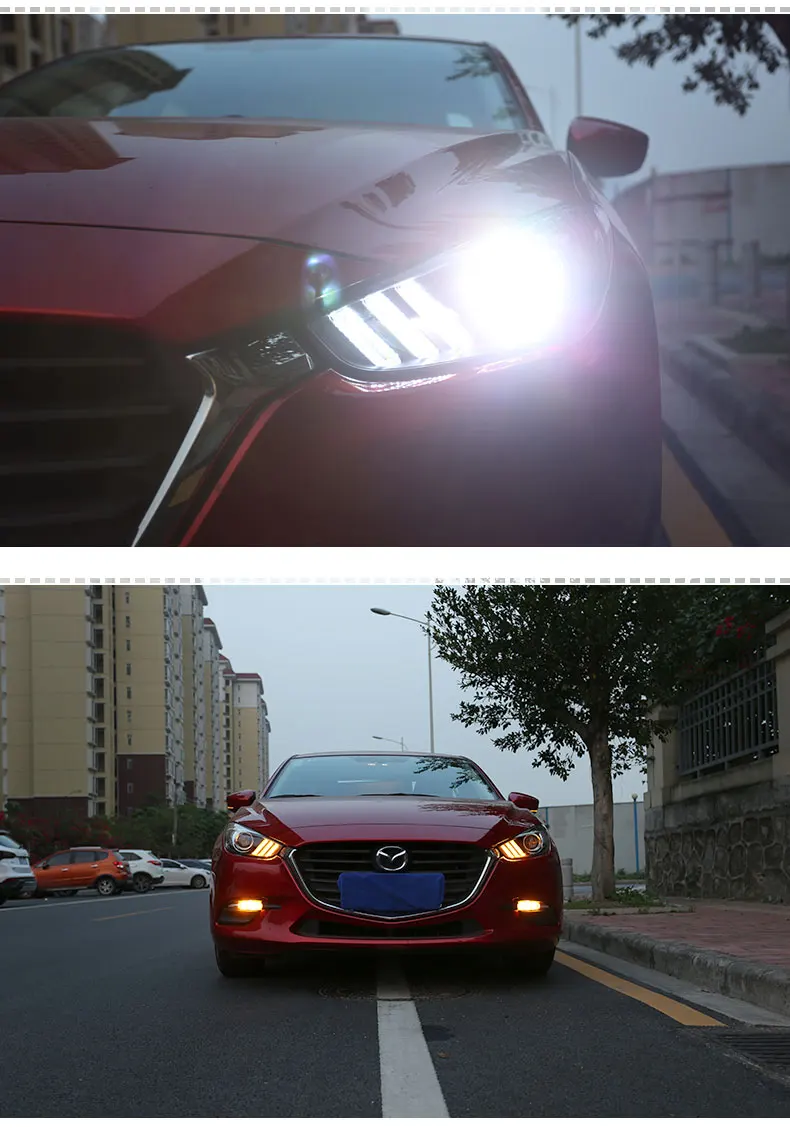 Автомобильный Стайлинг- для Mazda 3 светодиодный фары новые мазда3 Axela светодиодный DRL Объектив двойной луч H7 HID Xenon автомобильные аксессуары