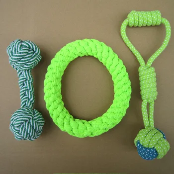 

Manufacturers Direct Selling 2019 Foreign Trade New Style Pet Toy Bite Resistant Molar Cotton Rope Weaving Dog Knot Toy Set