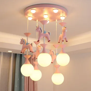 

Nordic LED unicorn Luster Pendant Lamp Lights Children's room Hanging Lamps Lighting Chandeliers Modern Light Fixtures