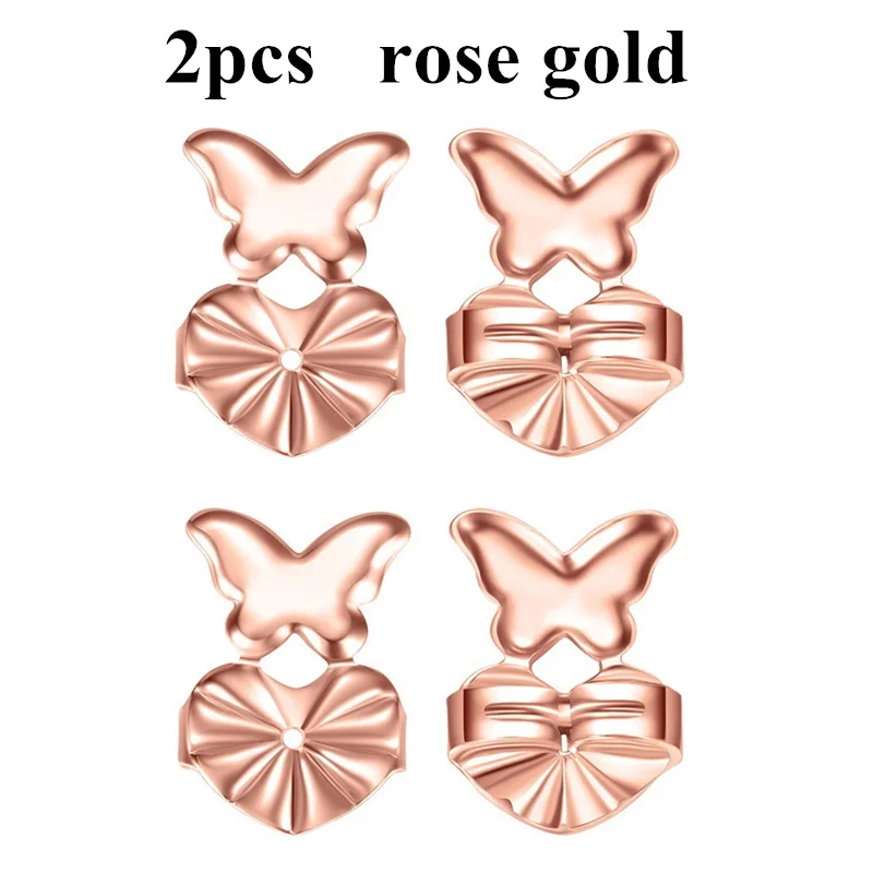 ROMAD Fashion Butterfly Stud Earrings Back Nut Lifter Lift Hypoallergenic Fits Post Earring Earlobe Support Earrings For Women