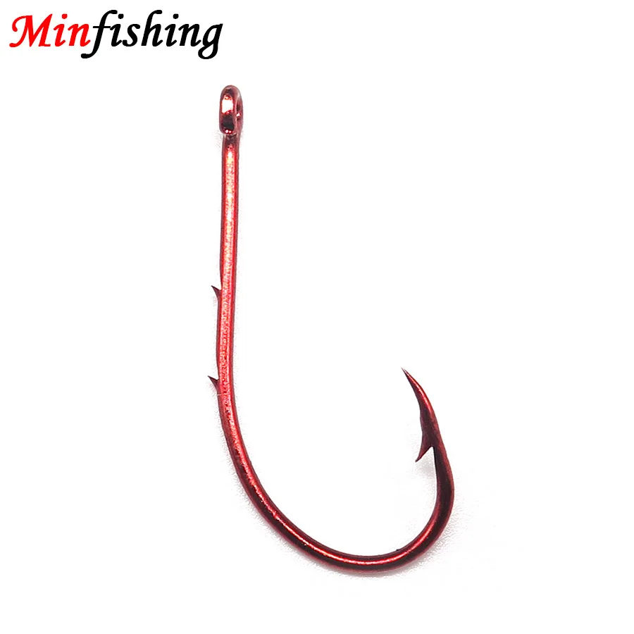 100 PCS/Lot Red Covering Double Barbed Hook High Carbon Steel Baithhold  Hook River Carp Fishing