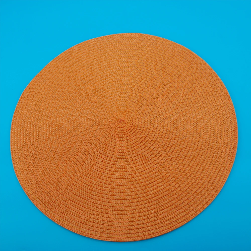 New Color Knitted by Cotton Thread PP Round Placemat Tischset Plakedo Tovagliette Brikker Tabletit Plata for Dining Table - Цвет: orange