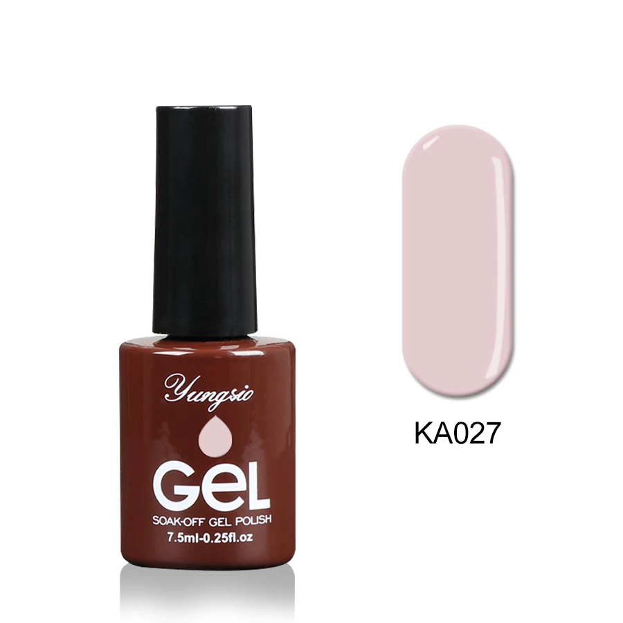Rubber Base Coat and Top Gel Varnish Paint Black White Red Shiny Colors 7.5ml Soak Off Long Lasting Nail Color Gel - Цвет: KA027