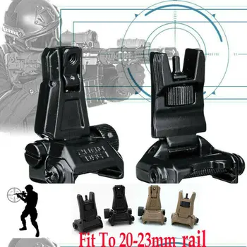 

US Metal Tactical Sight Folding Iron Sights Low Profile Flip-up Front and Rear