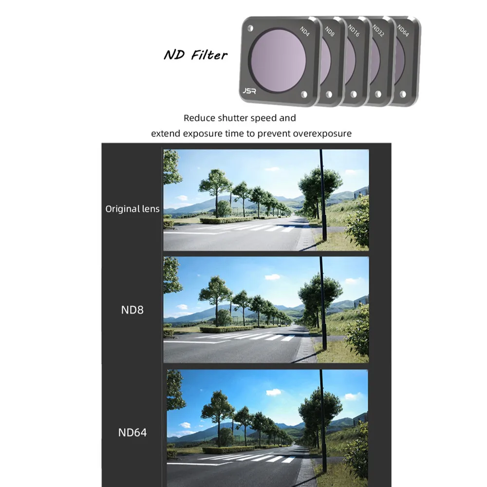 Filtre ND4-ND1000 pour GoPro DJI Insta360 - Lot de 6