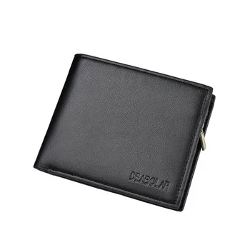

DEABOLAR Quality Men Wallets Soft Polyurethane Short Wallet Fashion Business Card Holder 3 Fold Coin Purse