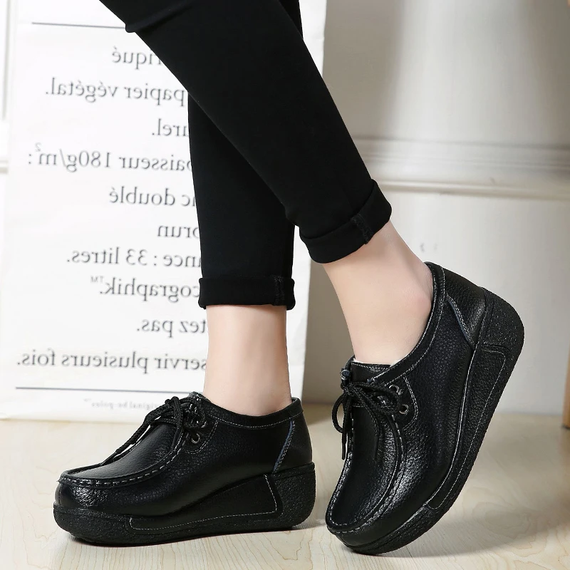 Winter New Large Size Leather Plush Warmth with Rocking Shoes To Increase 5CM Thick-soled Cotton Shoes Platform Chunky Sneakers