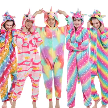 

Winter New Sleepwear Pajamas Kigurumi Unicorn Animals Unicorn Series Homewear Regular Flannel Hooded Full Polyester