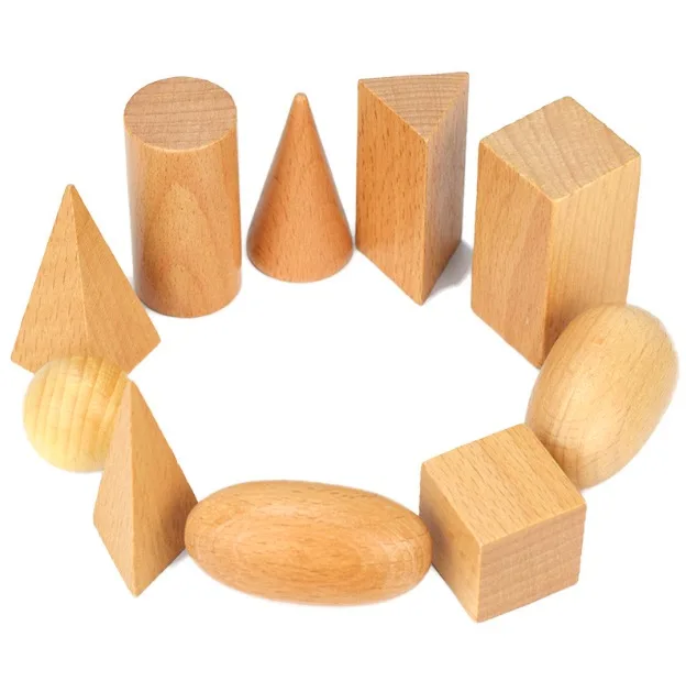 Wooden Block Geometry Shape Cognitive Toys 3D Wood Bricks Montessori Learning Educational Game Stacking Blocks Math Toy for Kids - 5