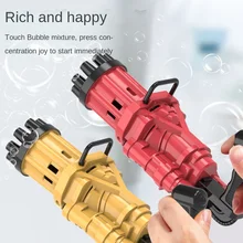 Gatling Machine À Bulles 10 Trous Automatique Pistolets À Bulles pour Enfants Tir À Bulles Électrique Gatling Savonnettes D'été L'eau BubbleMakerToys