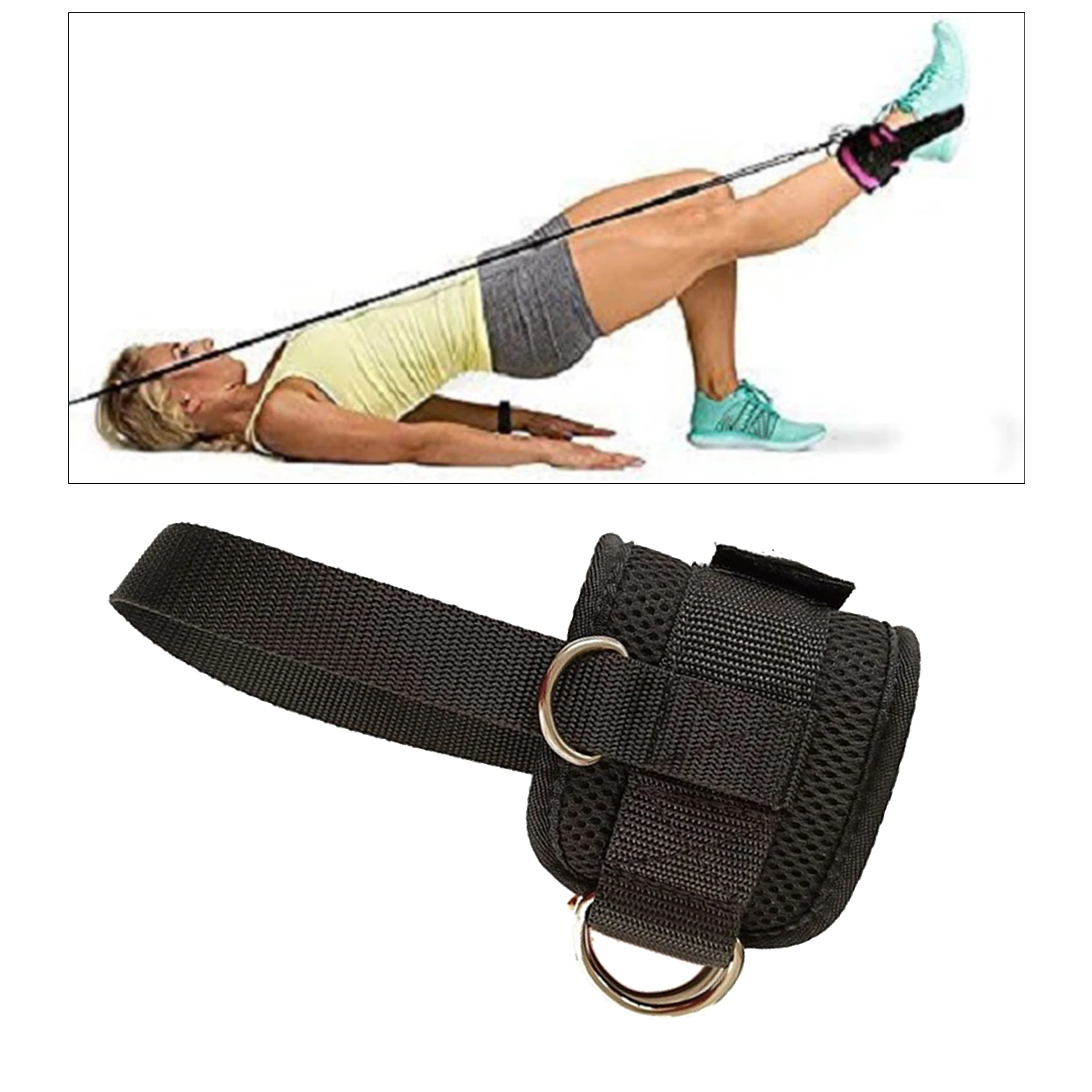 Correa de tobillo ajustable para gimnasio, brazalete de tobillo con anillo en entrenamiento de abductores de cadera|Tobillera| - AliExpress