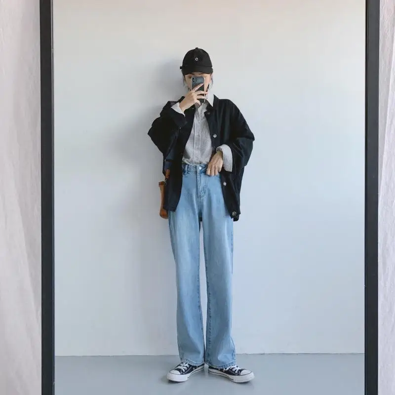 

Early Autumn New Style Small Handsome Dark-Style Loose-Fit bai da xiao Fold-down Collar Black And White with Pattern Jacket Work