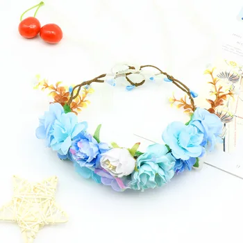 

Children's Flower Head Decoration Seaside Vacation Photo-taking Headbands for Girls Bosimia Star Color Small Fresh Diadema Bebe