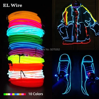 

15M/20M Costume Shoes Decor 3.2mm Glow Neon EL Wire Rope 12V Neon Light Dance Party Events Decor LED Strip Flexible LED Cable