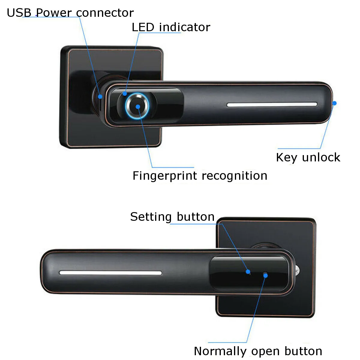 Прочный умный электронный замок с отпечатком пальца usb зарядка нержавеющая сталь дверь безопасности биометрический полупроводниковый чувствительный домашний замок