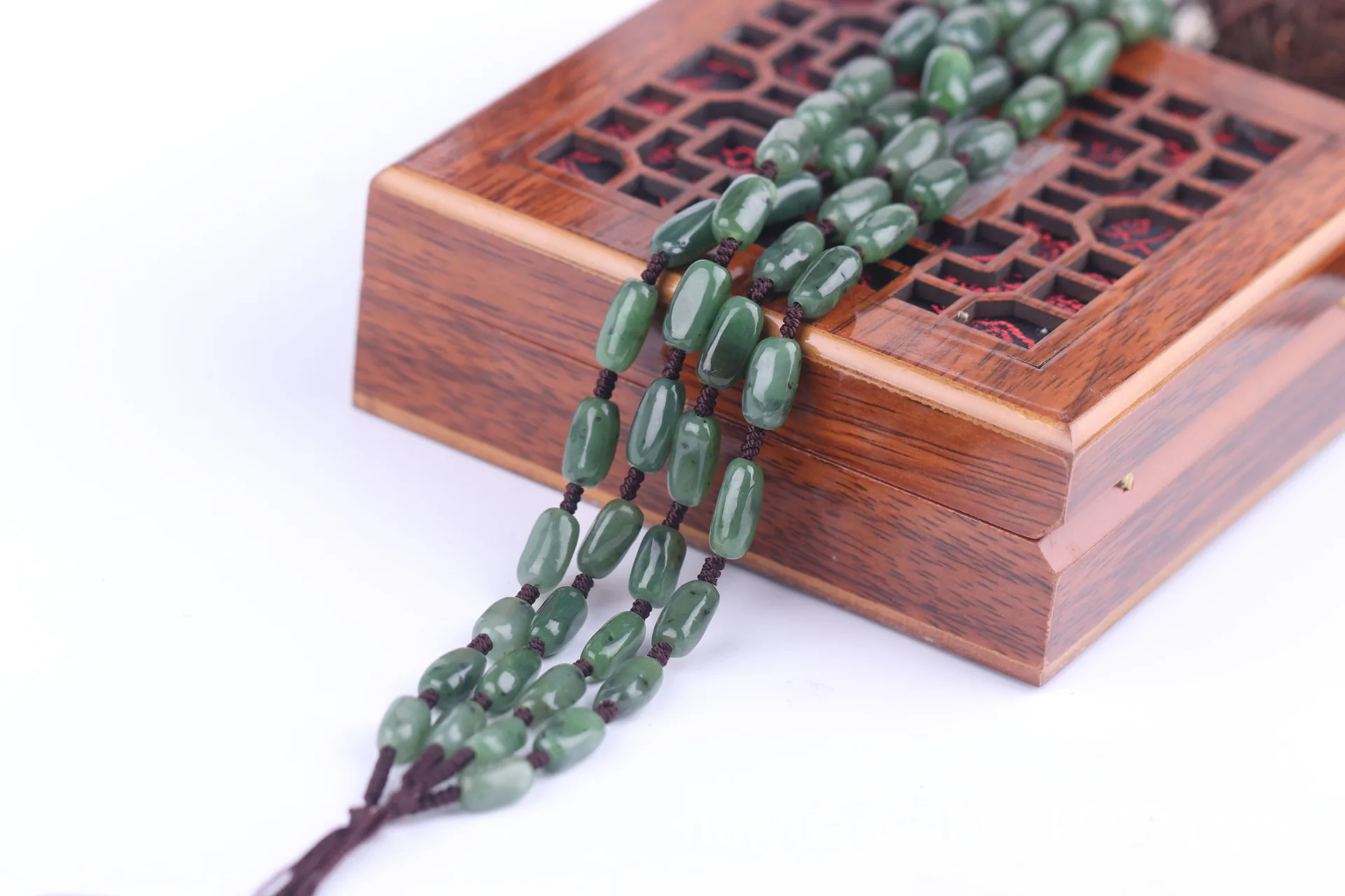 Натуральный шпинат зеленый Синьцзян хэтян jade Jasper ожерелье ручной Плетеный шнурок