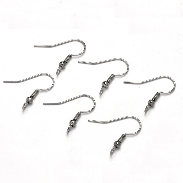 50Pcs 316 Stainless Steel Earring Hooks Fish Hook Ear Wires French Wire Hypo -allergenic Jewelry Findings