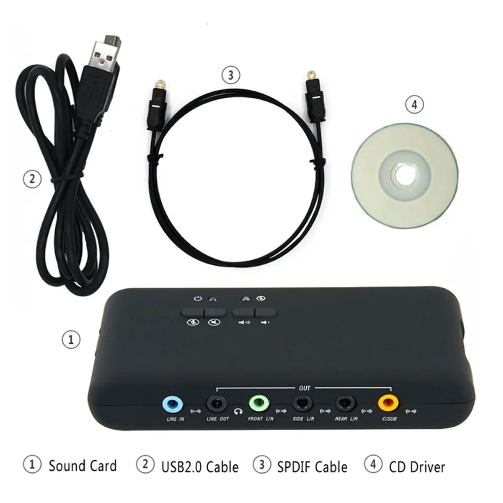 USB 2,0 Звуковая карта добавить на карты Cmi-6206 чипсет USB 7,1 Звуковая карта с SPDIF и USB Удлинительный кабель Дистанционное Пробуждение поддержка