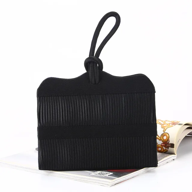 Bolso de noche de terciopelo de Color negro para mujer, bolsa de mano de  fiesta, a la moda, fruncido, 2021| | - AliExpress