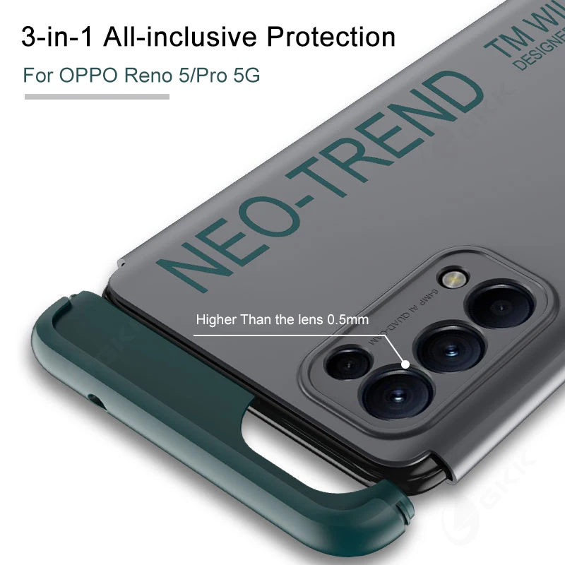 Оригинальный чехол GKK для OPPO Reno 5 Pro 5G противоударный жесткий матовый с полной