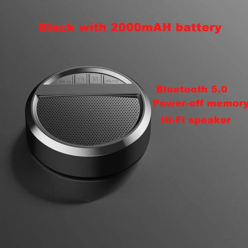 JINSERTA Мини Bluetooth 5,0 динамик Портативный беспроводной громкий динамик звуковая система Hi-Fi музыкальный плеер динамик Поддержка громкой связи - Цвет: 2000MAH Black