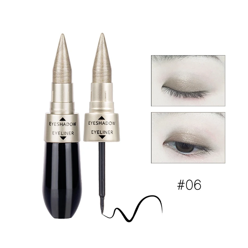1pcs Hengfang Brand Makeup Professional 2 in 1 Eyes Kits Waterproof Shimmer Gold White Color Eyeliner Pencil Lot